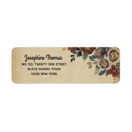 Vintage Flower Return Address Etiket