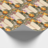 Vintage Flowers and Oranges Cadeaupapier (Hoek)