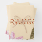 Vintage Flowers and Oranges Inpakpapier Vel (In situ)