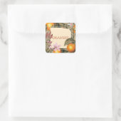 Vintage Flowers and Oranges Vierkante Sticker (Tas)