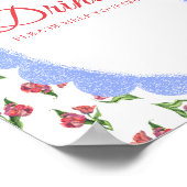 Vintage Flowers Baby shower Drinks Poster (Hoek)