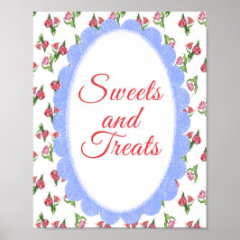 Vintage Flowers Baby shower Sweets & Treats Poster