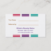 Vintage Flowers Beauty Salon verwijzingskaart Aanbevelingskaartje (Achterkant)