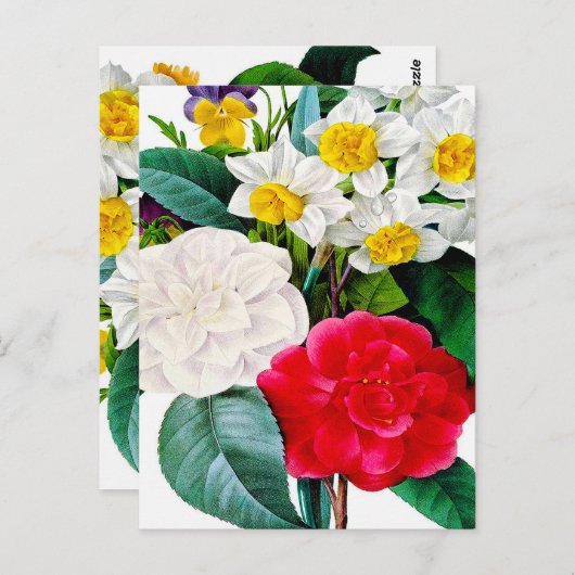 Vintage Flowers Briefkaart (Voorkant / Achterkant)