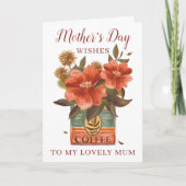 Vintage Flowers Coffee Moederdag Kaart (Voorkant)