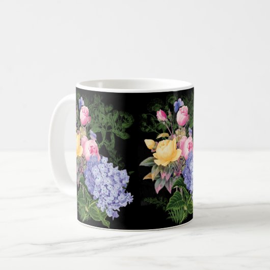 Vintage Flowers Coffee Mok (Voorkant links)