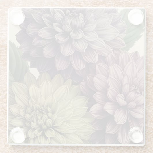 Vintage Flowers Glazen Onderzetter (Achterkant)