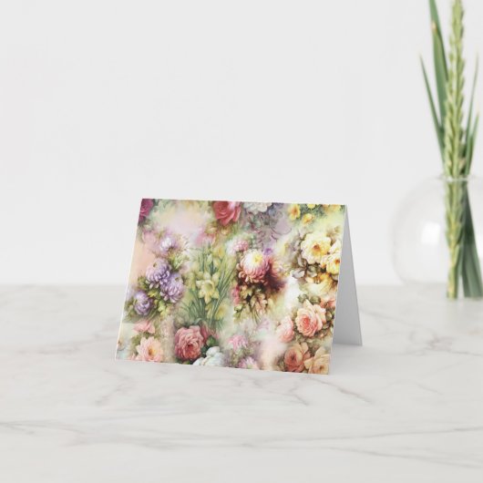 Vintage Flowers Notitiekaartje (Voorkant)