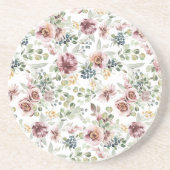Vintage flowers sandstone coasters zandsteen onderzetter (Voorkant)
