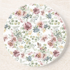 Vintage flowers sandstone coasters zandsteen onderzetter