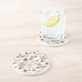 Vintage flowers sandstone coasters zandsteen onderzetter