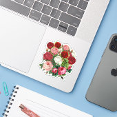 Vintage Flowers Sticker (Laptop met iPhone)