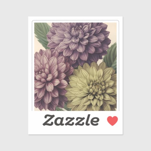Vintage Flowers Sticker (Vel)
