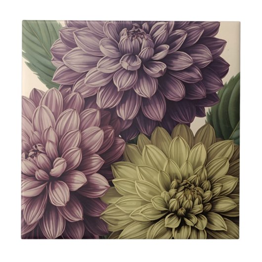 Vintage Flowers Tegeltje (Voorkant)