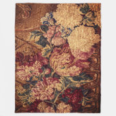 Vintage flowers woven jaquard blanket fleece deken (Voorkant)