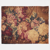 Vintage flowers woven jaquard blanket fleece deken (Voorkant (Horizontaal))