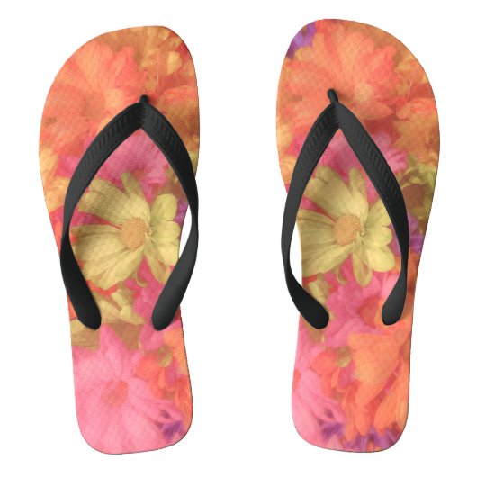 Vintage Flowery Pair of Flip Flops (Voetbed)