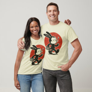 Vintage Fluitende Konijn – Retro Cartoon T-shirt