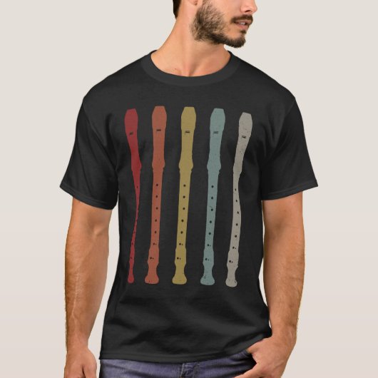 Vintage Flute Recorder T-shirt (Voorkant)