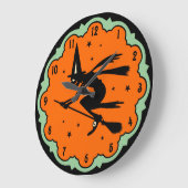 Vintage Flying Witch Wall Clock Grote Klok (Hoek)