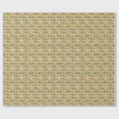 Vintage Folk Art Christmas Birds & Holly Berry Cadeaupapier (Vlak)