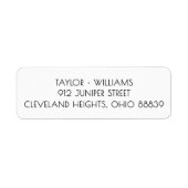 Vintage Font Black White Wedding Return Address Etiket (Voorkant)
