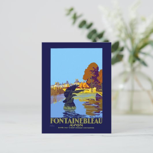 Vintage Fontainebleau Paris Frankrijk Reizen Briefkaart (Staand voorkant)