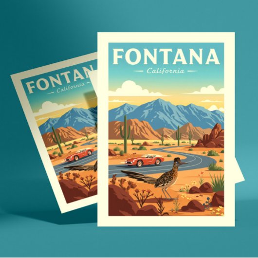 Vintage Fontana California Briefkaart