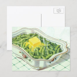 Vintage Food, Green Bean Casserole with Butter Briefkaart
