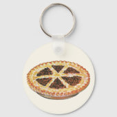 Vintage Foods Dessert, versgebakken pecannotentaar Sleutelhanger (Voorkant)