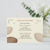 Vintage Football Pass Bar Mitzvah Reisprogramma Informatiekaartje (Staand voorkant)