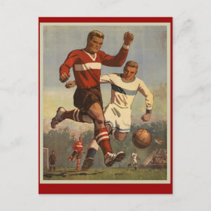 Vintage football poster briefkaart