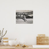 Vintage Football poster zwart-wit man grot (Keuken)