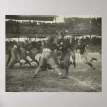 Vintage Football poster zwart-wit man grot