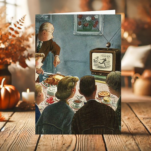 Vintage Football Thanksgiving Feestdagen Kaart