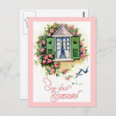Vintage For Your Birthday Card Briefkaart (Voorkant / Achterkant)