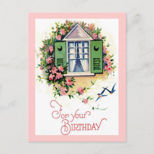 Vintage For Your Birthday Card Briefkaart (Voorkant)