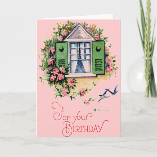 Vintage For Your Birthday Card Kaart (Voorkant)
