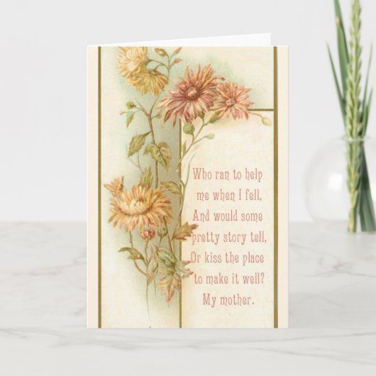 Vintage Foral Mother's Day Card Kaart (Voorkant)