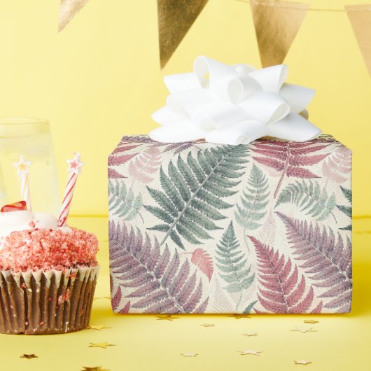 Vintage Forest Ferns Botanical Print Cadeaupapier (Verjaardagsfeest)