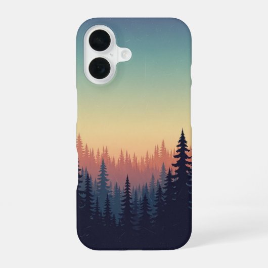 Vintage Forest Gradient iPhone 16 Hoesje (Achterkant)
