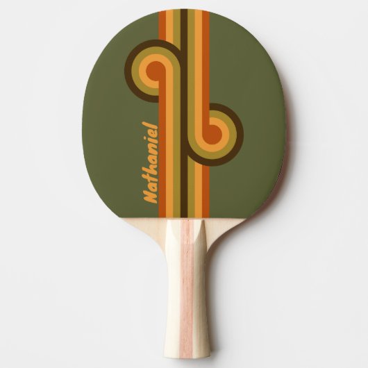 Vintage Forest Marsh Loop met naam Tafeltennisbatje (Voorkant)
