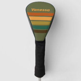 Vintage Forest Marsh Over Strepen met Naam Golfheadcover