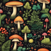 Vintage Forest Tablecloth Cozy Mushroom Design Tafelkleed