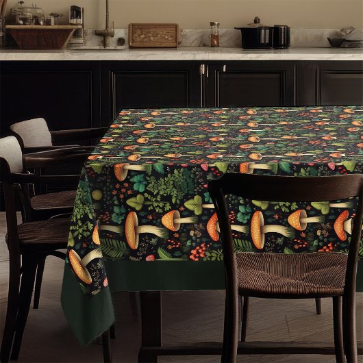 Vintage Forest Tablecloth Cozy Mushroom Design Tafelkleed