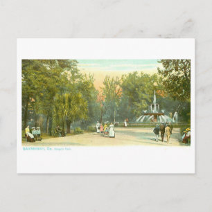Vintage Forsyth Park in Savannah, Georgia Briefkaart