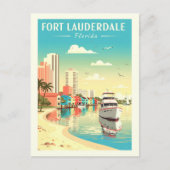 Vintage Fort Lauderdale Florida Briefkaart (Voorkant)