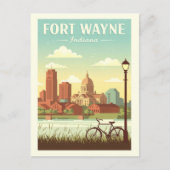 Vintage Fort Wayne Indiana Briefkaart (Voorkant)