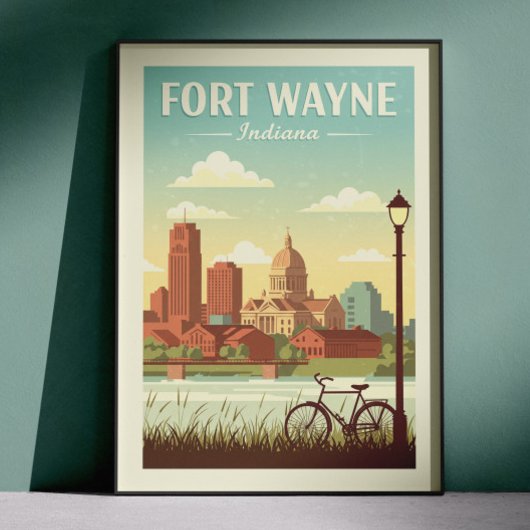 Vintage Fort Wayne Indiana Poster