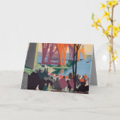 Vintage Forth Bridge Scotland Folded Wenskaart Kaart (Gele Bloem)